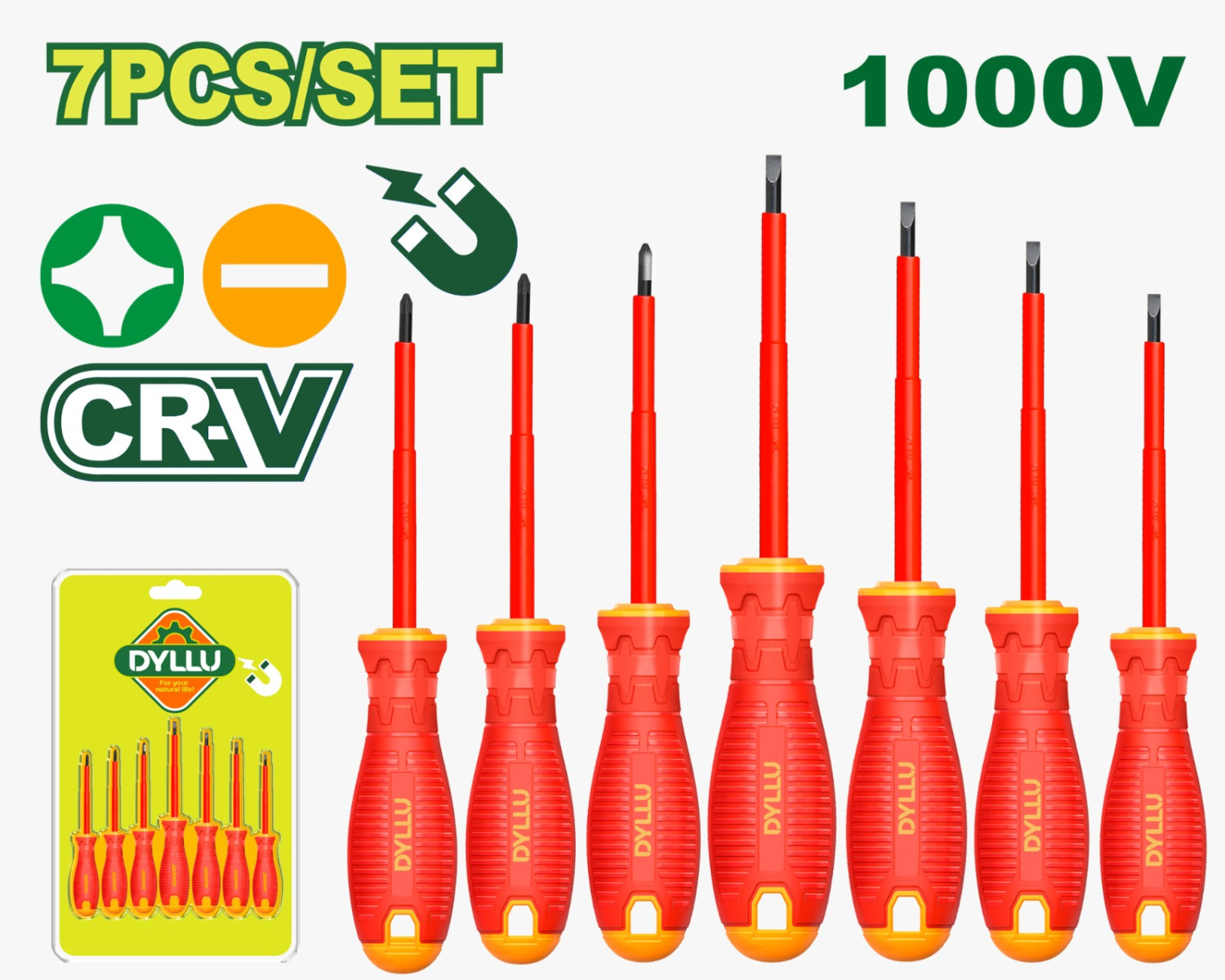 7 Pcs insulated screwdriver set