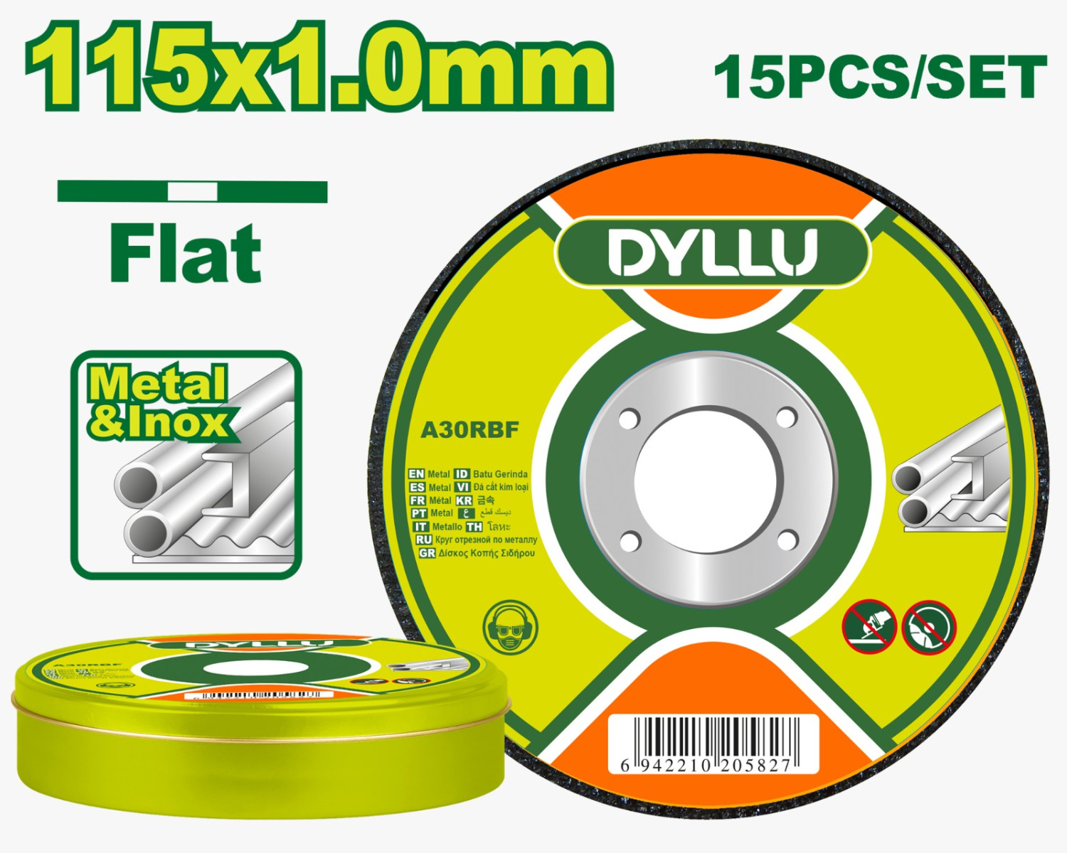 Abrasive metal cutting disc set