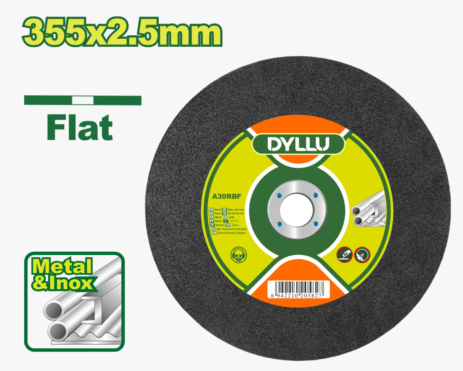 Abrasive metal cutting disc