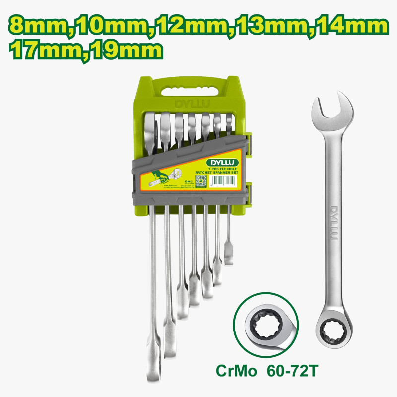 7 Pcs ratchet spanner set