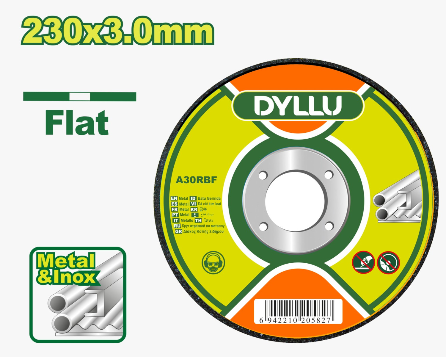 Abrasive metal cutting disc